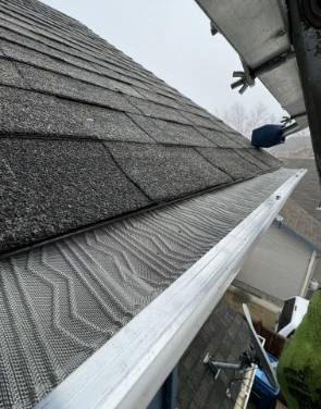 gutter guard on residential home
