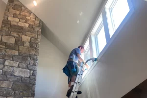 Interior windows cleaned ladder