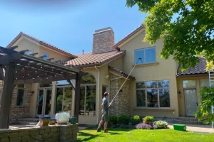 residential windows being cleaned exterior